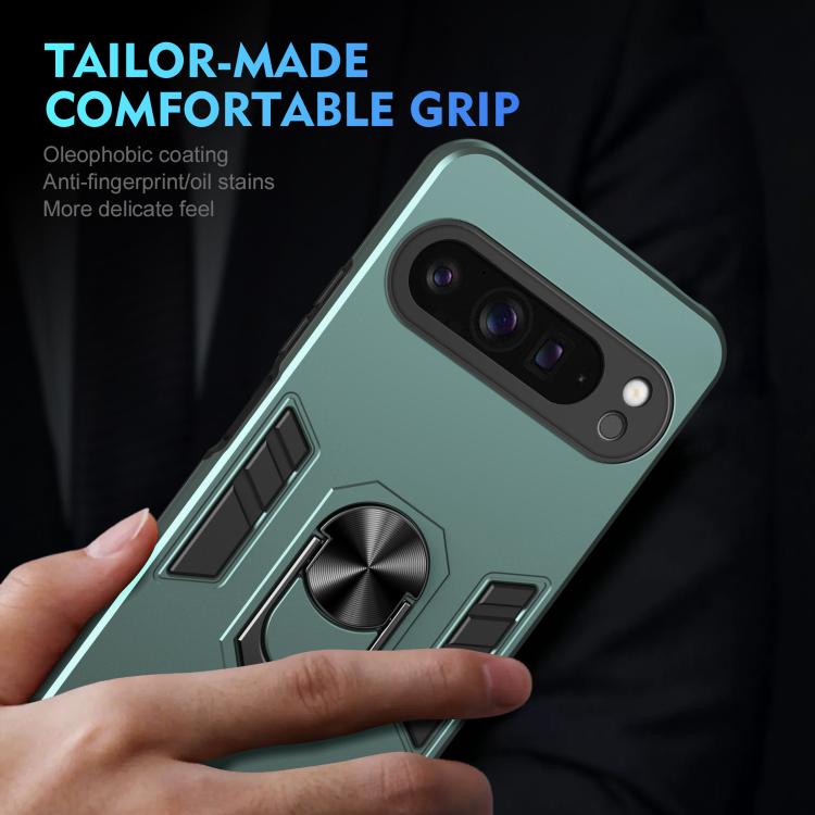 For Google Pixel 9 Pro XL Shockproof Metal Ring Holder Phone Case