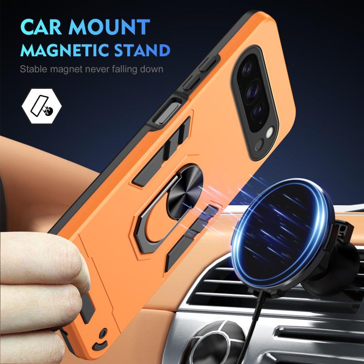 For Google Pixel 9 Pro XL Shockproof Metal Ring Holder Phone Case