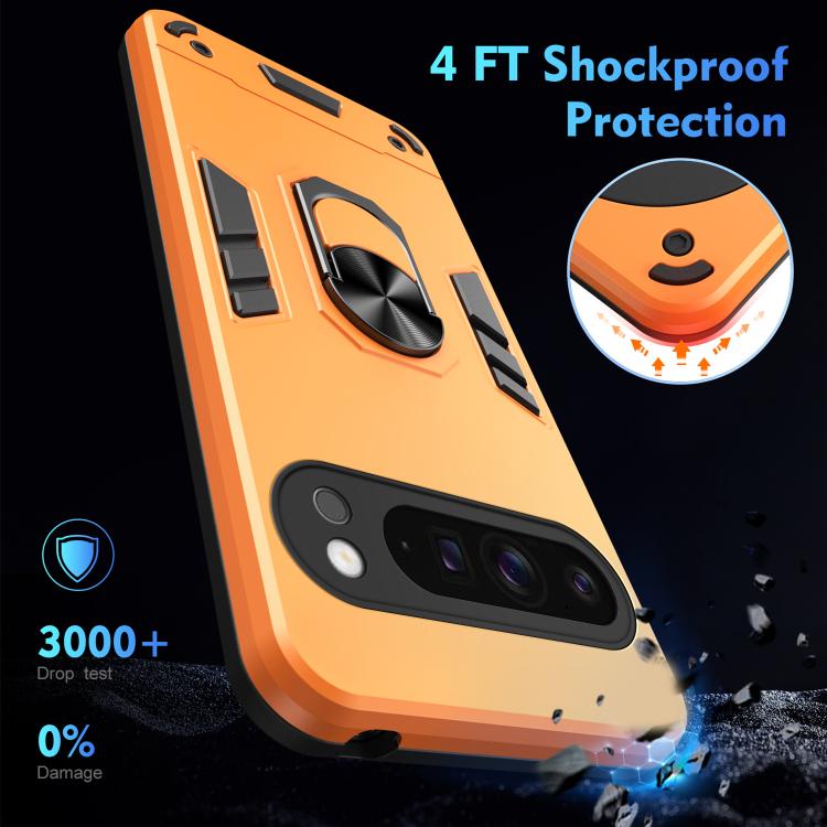 For Google Pixel 9 Pro XL Shockproof Metal Ring Holder Phone Case