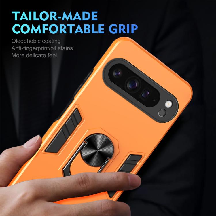 For Google Pixel 9 Pro XL Shockproof Metal Ring Holder Phone Case