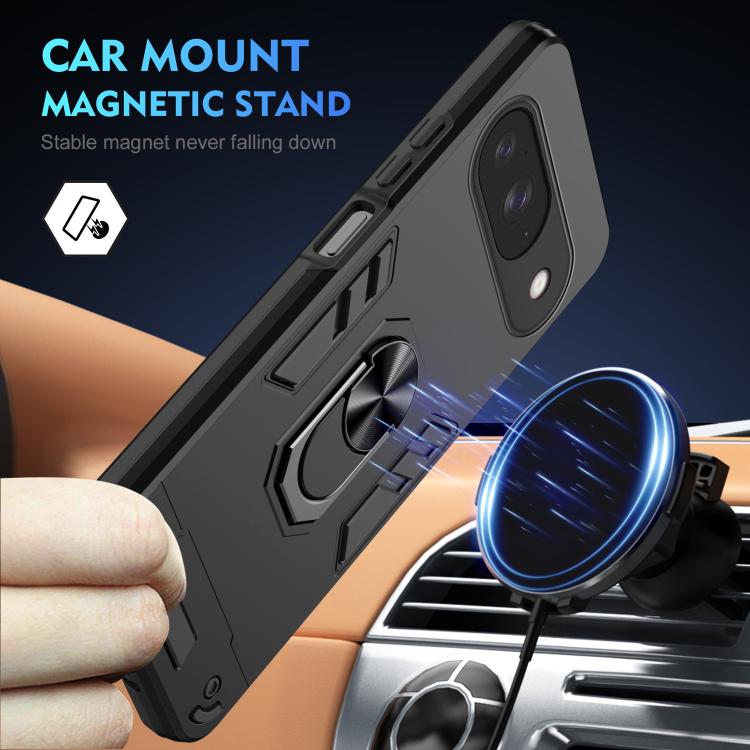 For Google Pixel 9 Pro / 9 Shockproof Metal Ring Holder Phone Case