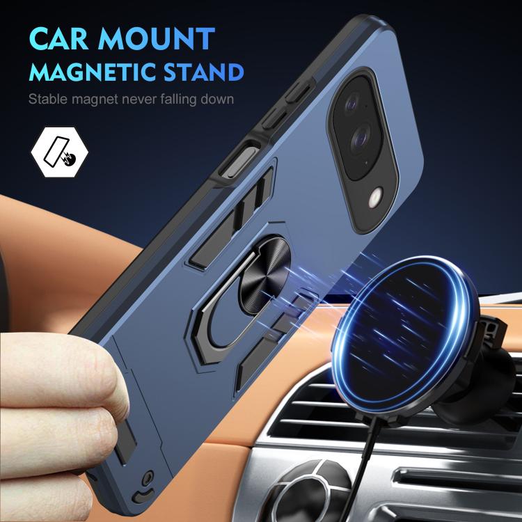 For Google Pixel 9 Pro / 9 Shockproof Metal Ring Holder Phone Case