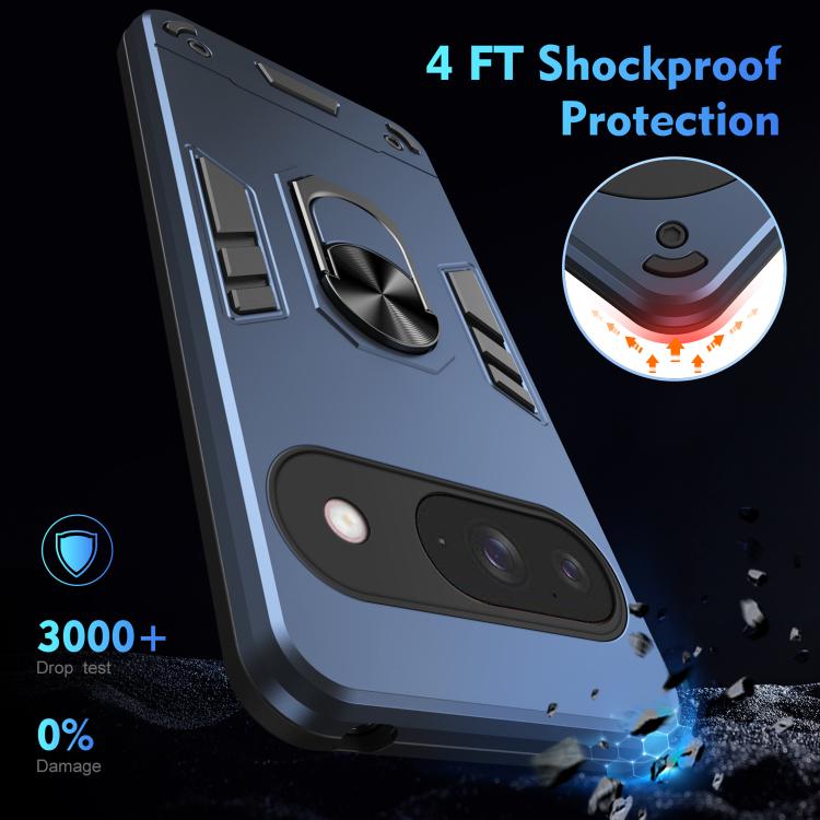 For Google Pixel 9 Pro / 9 Shockproof Metal Ring Holder Phone Case