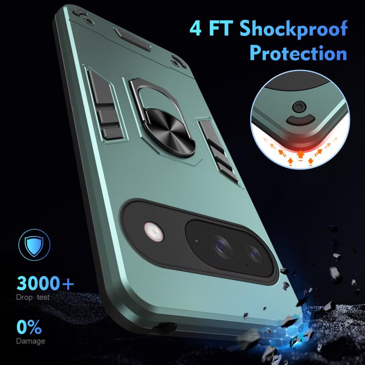 For Google Pixel 9 Pro / 9 Shockproof Metal Ring Holder Phone Case