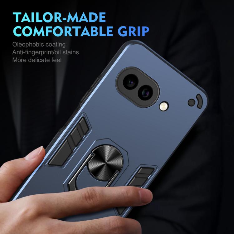 For Google Pixel 9a Shockproof Metal Ring Holder Phone Case