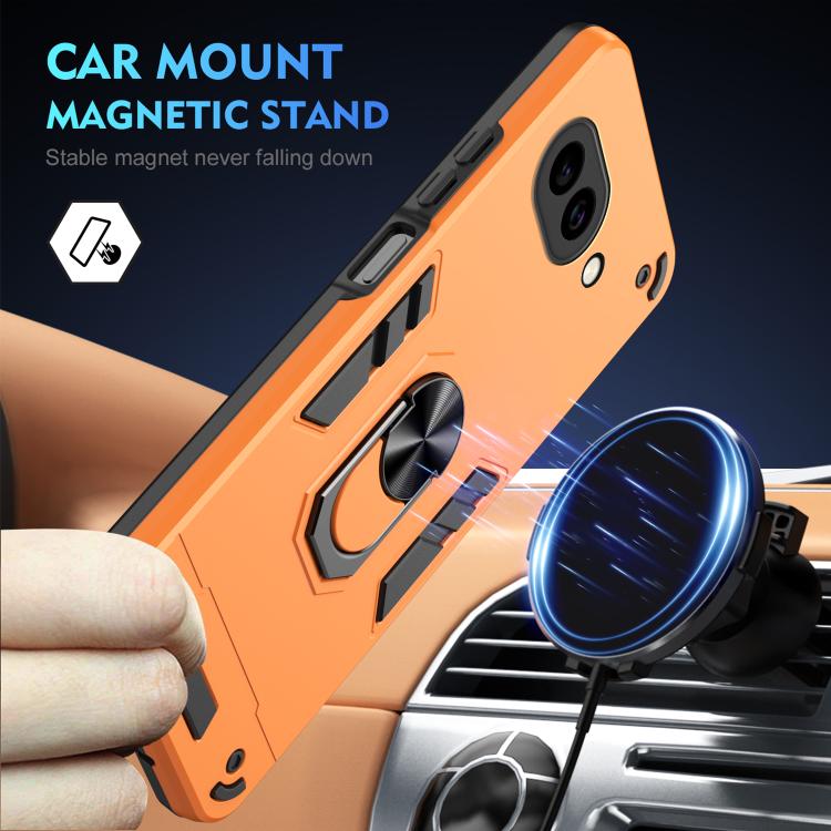 For Google Pixel 9a Shockproof Metal Ring Holder Phone Case