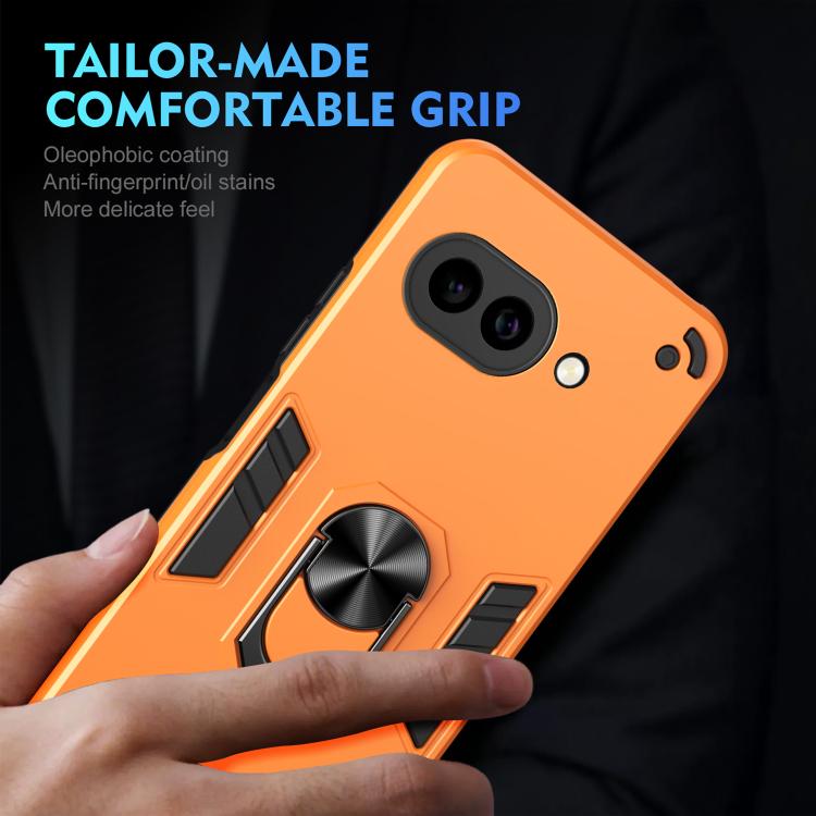 For Google Pixel 9a Shockproof Metal Ring Holder Phone Case