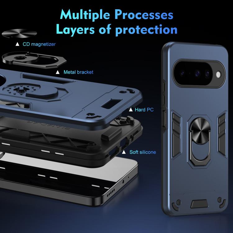 For Google Pixel 10 Pro / 10 Shockproof Metal Ring Holder Phone Case