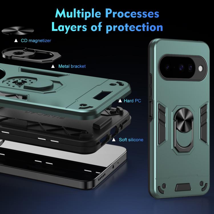 For Google Pixel 10 Pro / 10 Shockproof Metal Ring Holder Phone Case