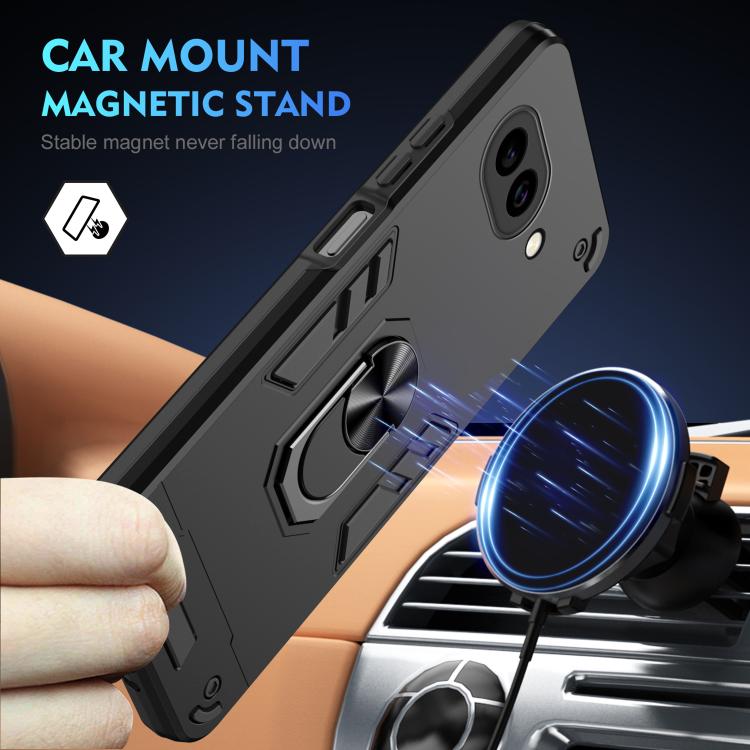 For Google Pixel 10a Shockproof Metal Ring Holder Phone Case
