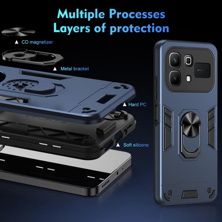For Infinix Note 60 5G Shockproof Metal Ring Holder Phone Case