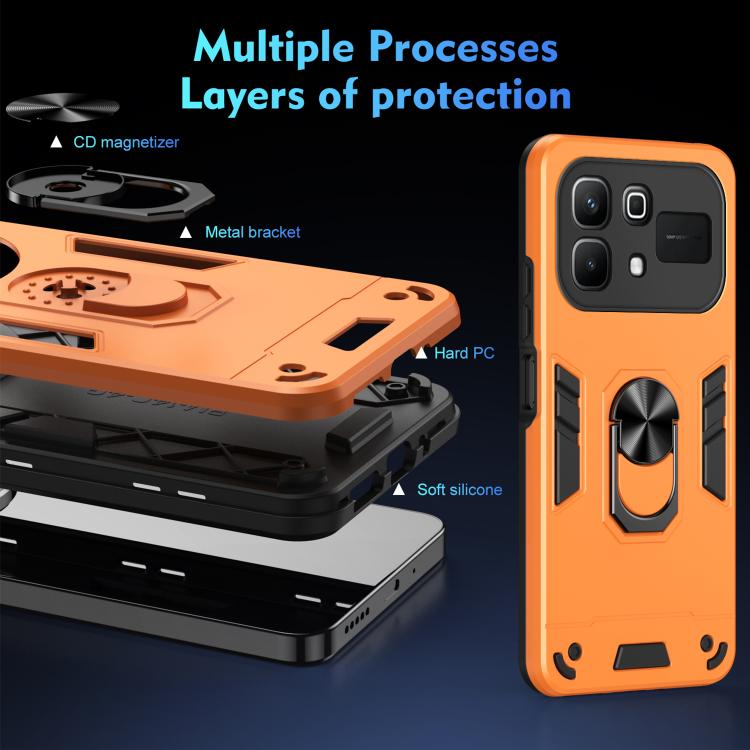 For Infinix Note 60 5G Shockproof Metal Ring Holder Phone Case