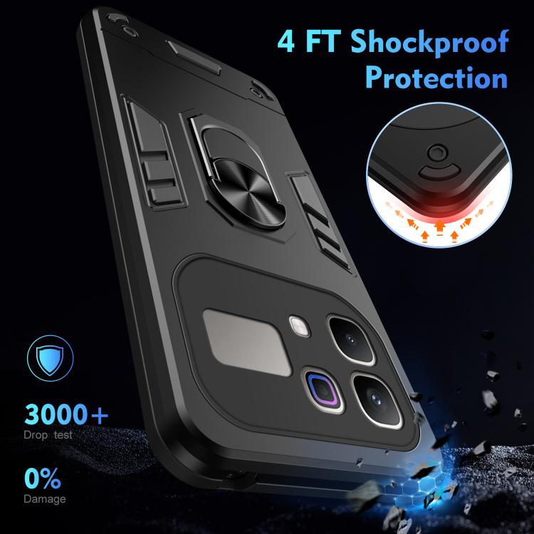 For Infinix Note 60 Pro 5G Shockproof Metal Ring Holder Phone Case