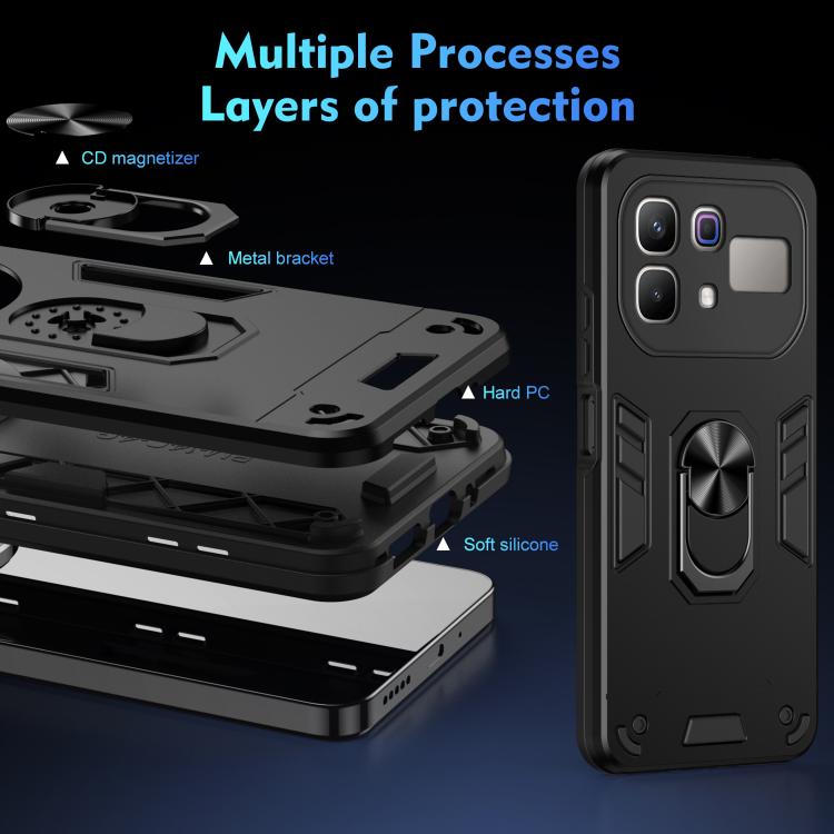 For Infinix Note 60 Pro 5G Shockproof Metal Ring Holder Phone Case