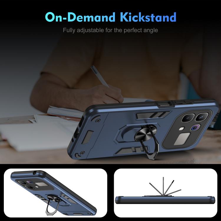 For Infinix Note 60 Pro 5G Shockproof Metal Ring Holder Phone Case