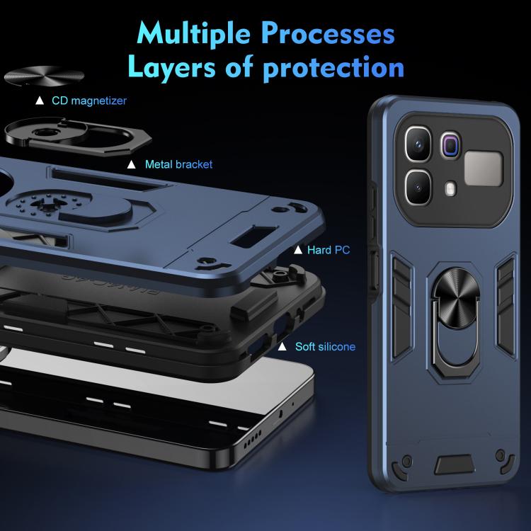 For Infinix Note 60 Pro 5G Shockproof Metal Ring Holder Phone Case