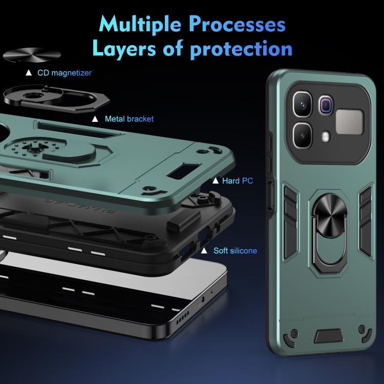 For Infinix Note 60 Pro 5G Shockproof Metal Ring Holder Phone Case