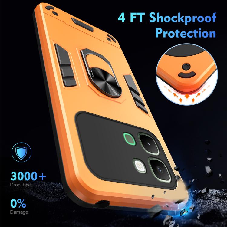 For Infinix Note Edge 5G Shockproof Metal Ring Holder Phone Case