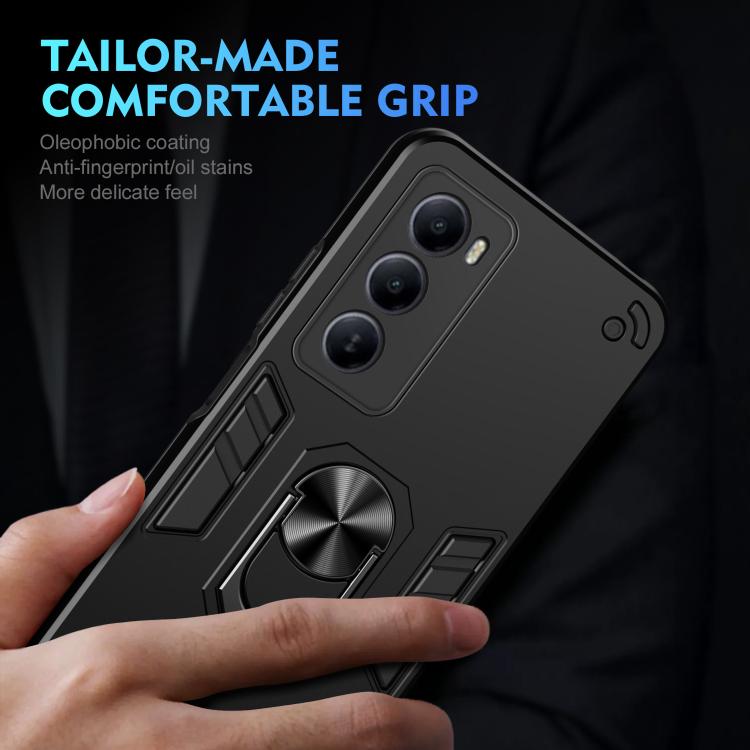 For itel A100 4G Shockproof Metal Ring Holder Phone Case