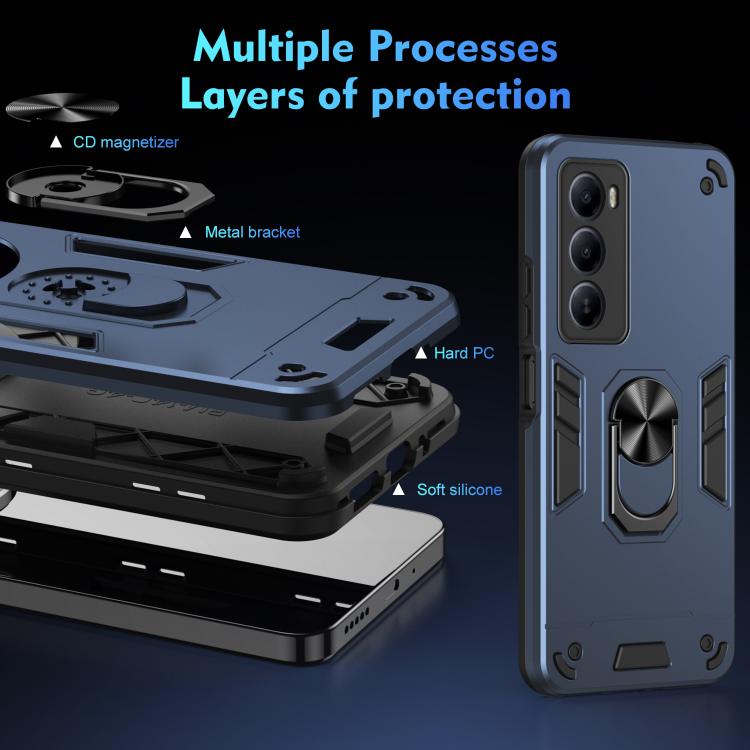 For itel A100 4G Shockproof Metal Ring Holder Phone Case