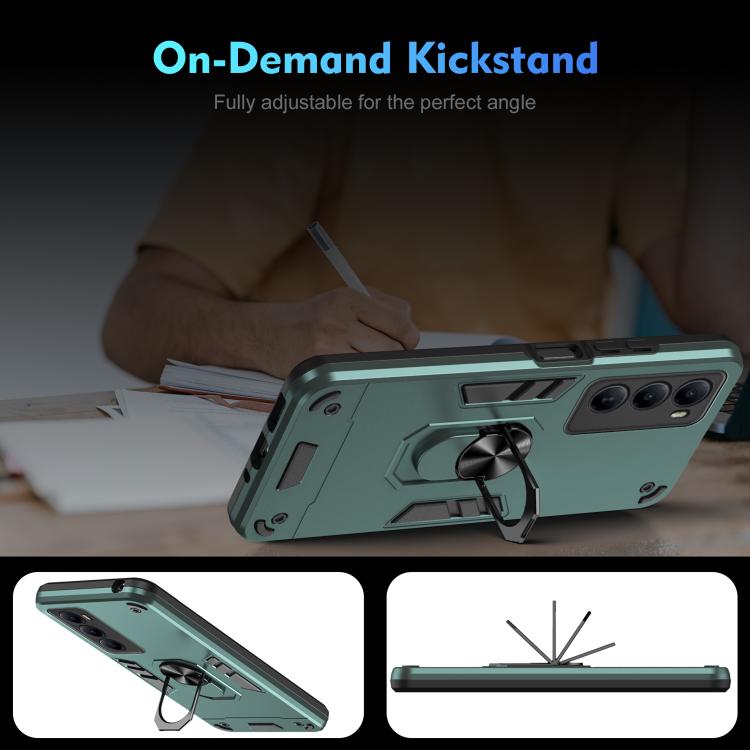 For itel A100 4G Shockproof Metal Ring Holder Phone Case