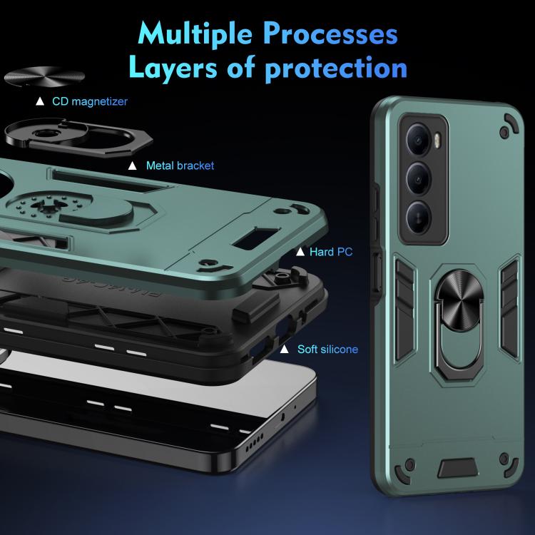 For itel A100 4G Shockproof Metal Ring Holder Phone Case