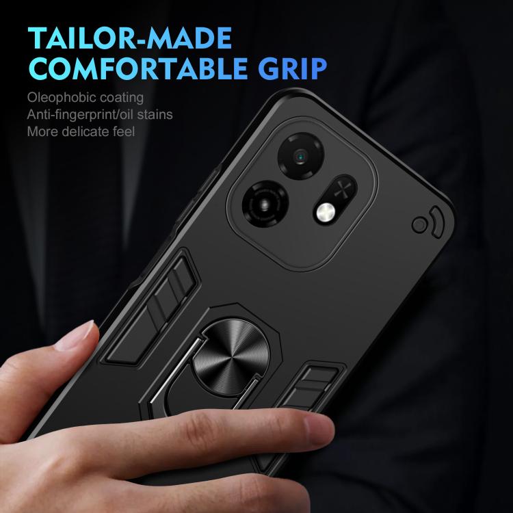 For itel A100C 4G Shockproof Metal Ring Holder Phone Case
