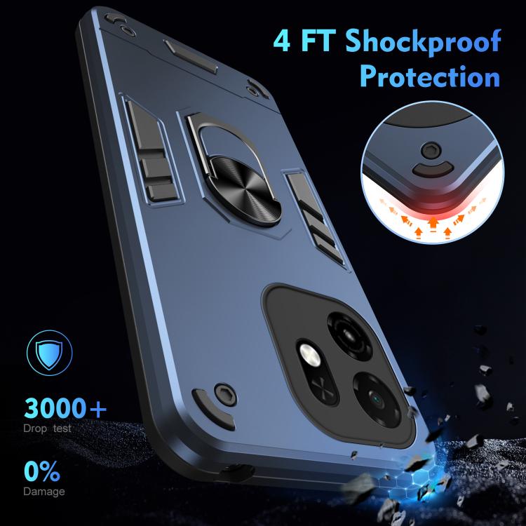 For itel A100C 4G Shockproof Metal Ring Holder Phone Case