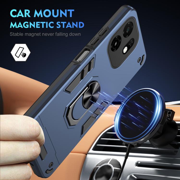 For itel A100C 4G Shockproof Metal Ring Holder Phone Case