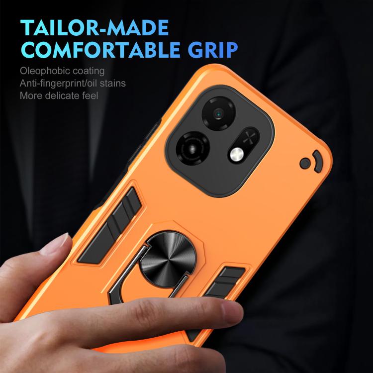 For itel A100C 4G Shockproof Metal Ring Holder Phone Case
