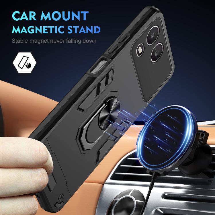 For itel A200 4G Shockproof Metal Ring Holder Phone Case