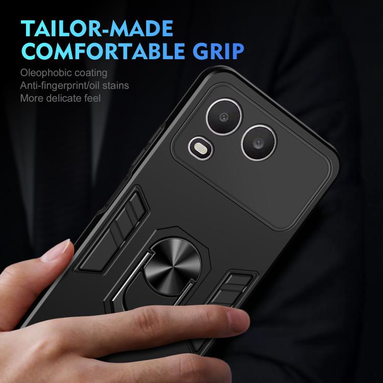 For itel A200 4G Shockproof Metal Ring Holder Phone Case
