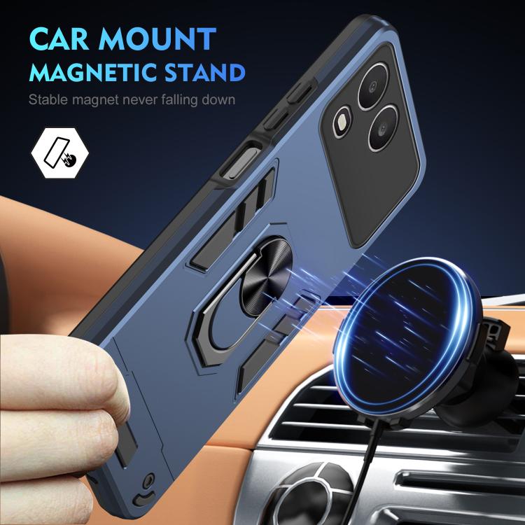 For itel A200 4G Shockproof Metal Ring Holder Phone Case