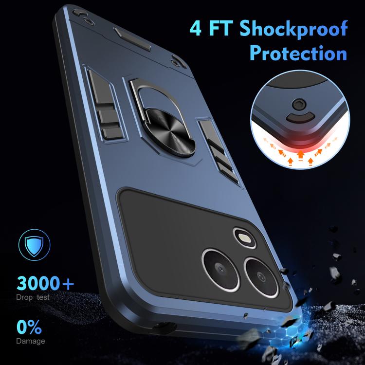 For itel A200 4G Shockproof Metal Ring Holder Phone Case