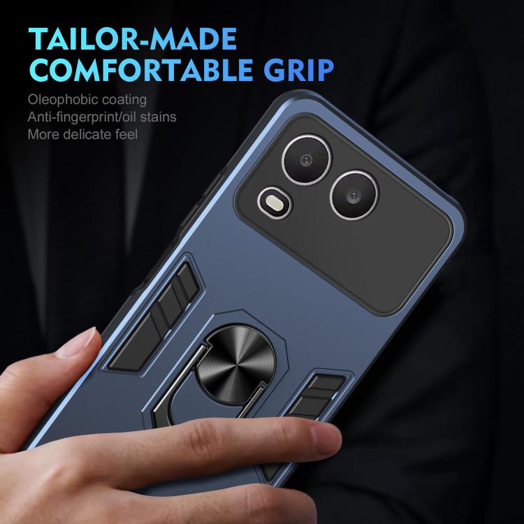 For itel A200 4G Shockproof Metal Ring Holder Phone Case