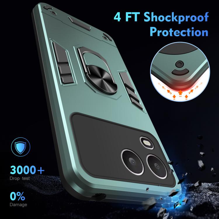 For itel A200 4G Shockproof Metal Ring Holder Phone Case