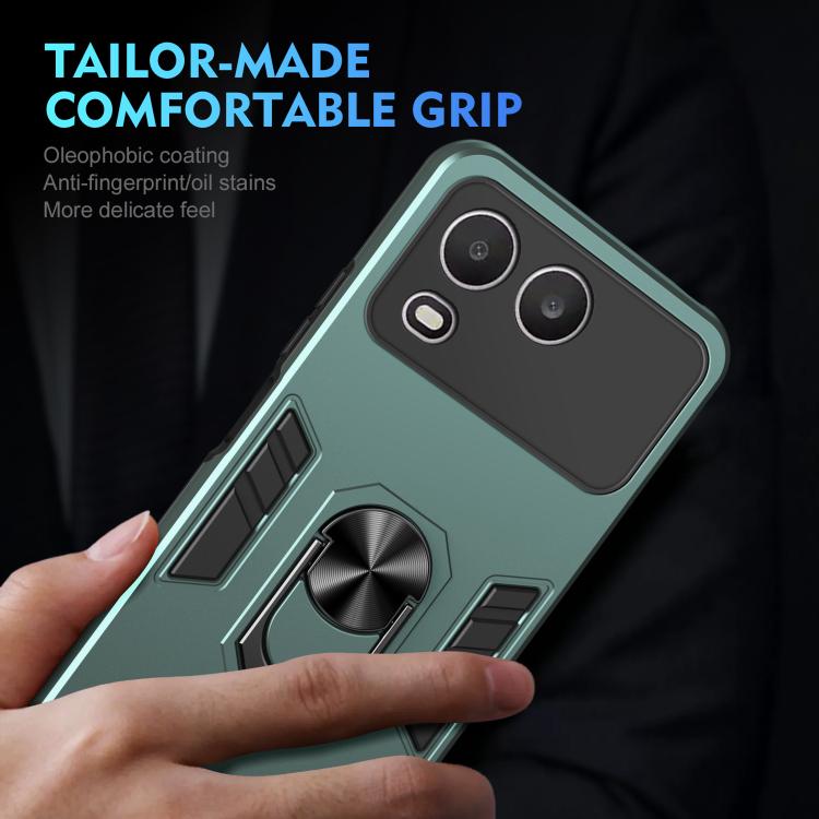 For itel A200 4G Shockproof Metal Ring Holder Phone Case
