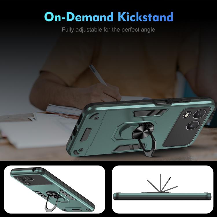 For itel A200 4G Shockproof Metal Ring Holder Phone Case