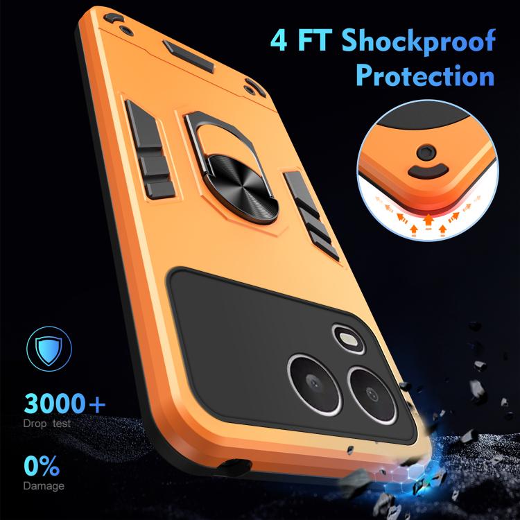 For itel A200 4G Shockproof Metal Ring Holder Phone Case