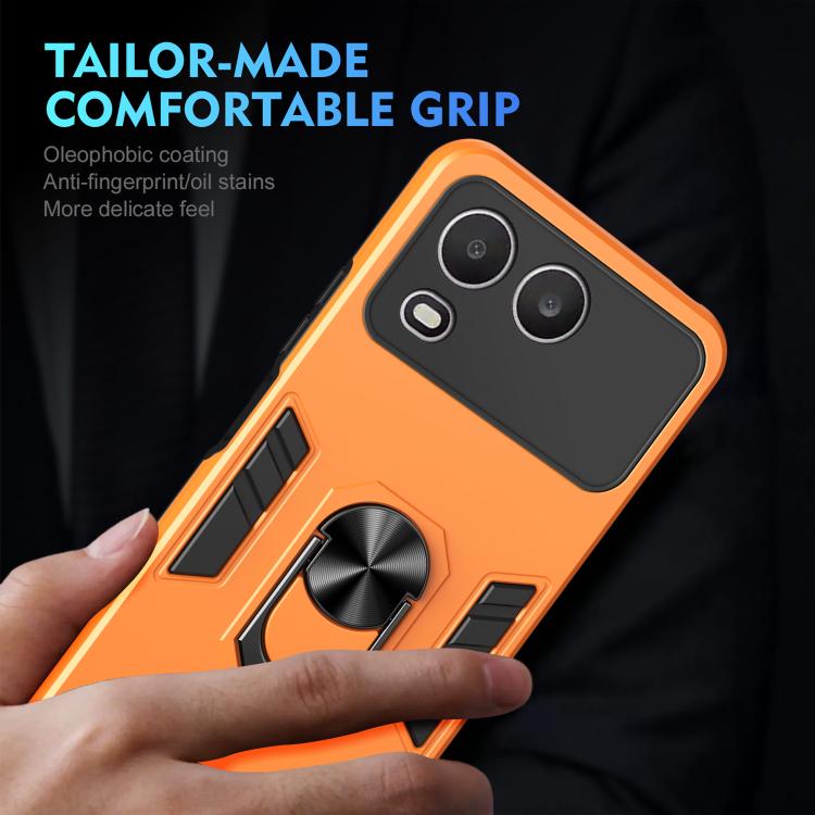 For itel A200 4G Shockproof Metal Ring Holder Phone Case