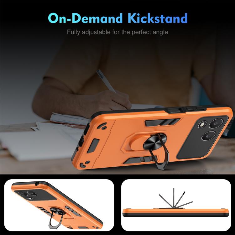 For itel A200 4G Shockproof Metal Ring Holder Phone Case