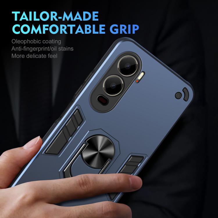 For itel City 200 4G Shockproof Metal Ring Holder Phone Case