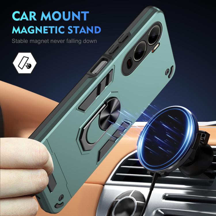 For itel City 200 4G Shockproof Metal Ring Holder Phone Case