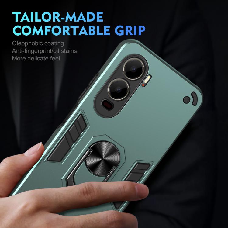 For itel City 200 4G Shockproof Metal Ring Holder Phone Case