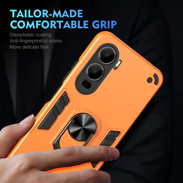 For itel City 200 4G Shockproof Metal Ring Holder Phone Case