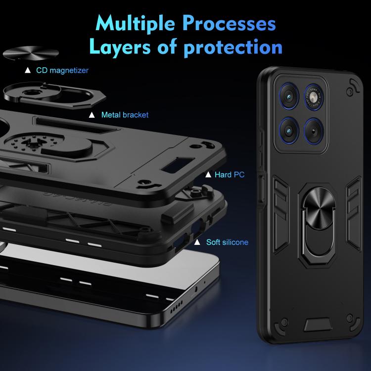 For Motorola Edge 70 5G Shockproof Metal Ring Holder Phone Case