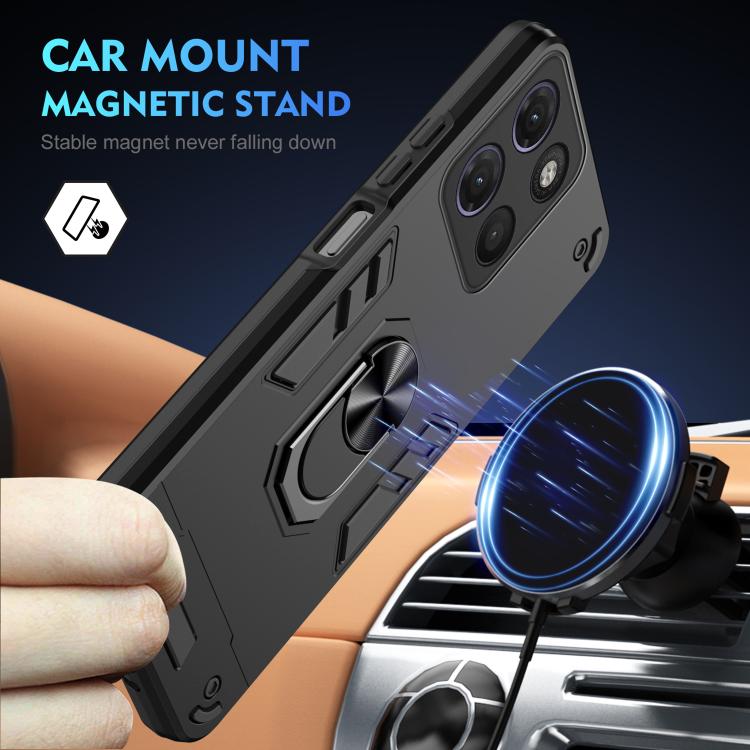 For Motorola Moto G17 / G17 Power 4G Shockproof Metal Ring Holder Phone Case
