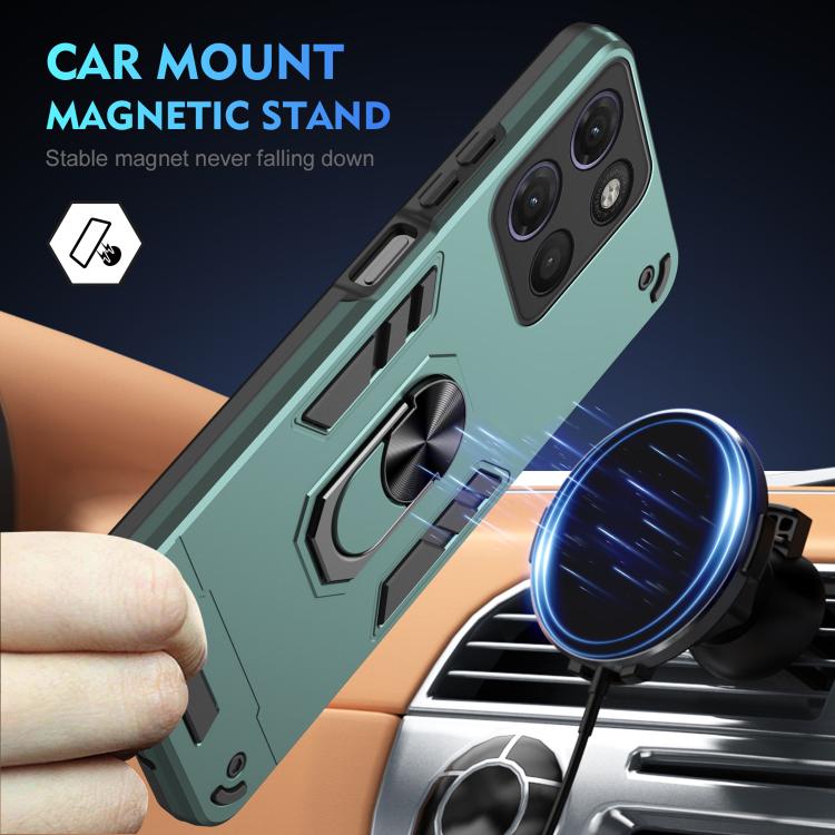 For Motorola Moto G17 / G17 Power 4G Shockproof Metal Ring Holder Phone Case