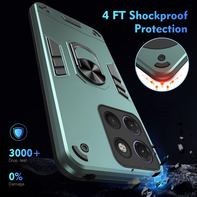 For Motorola Moto G17 / G17 Power 4G Shockproof Metal Ring Holder Phone Case