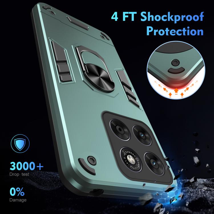 For Motorola Moto G67 / G77 5G Shockproof Metal Ring Holder Phone Case